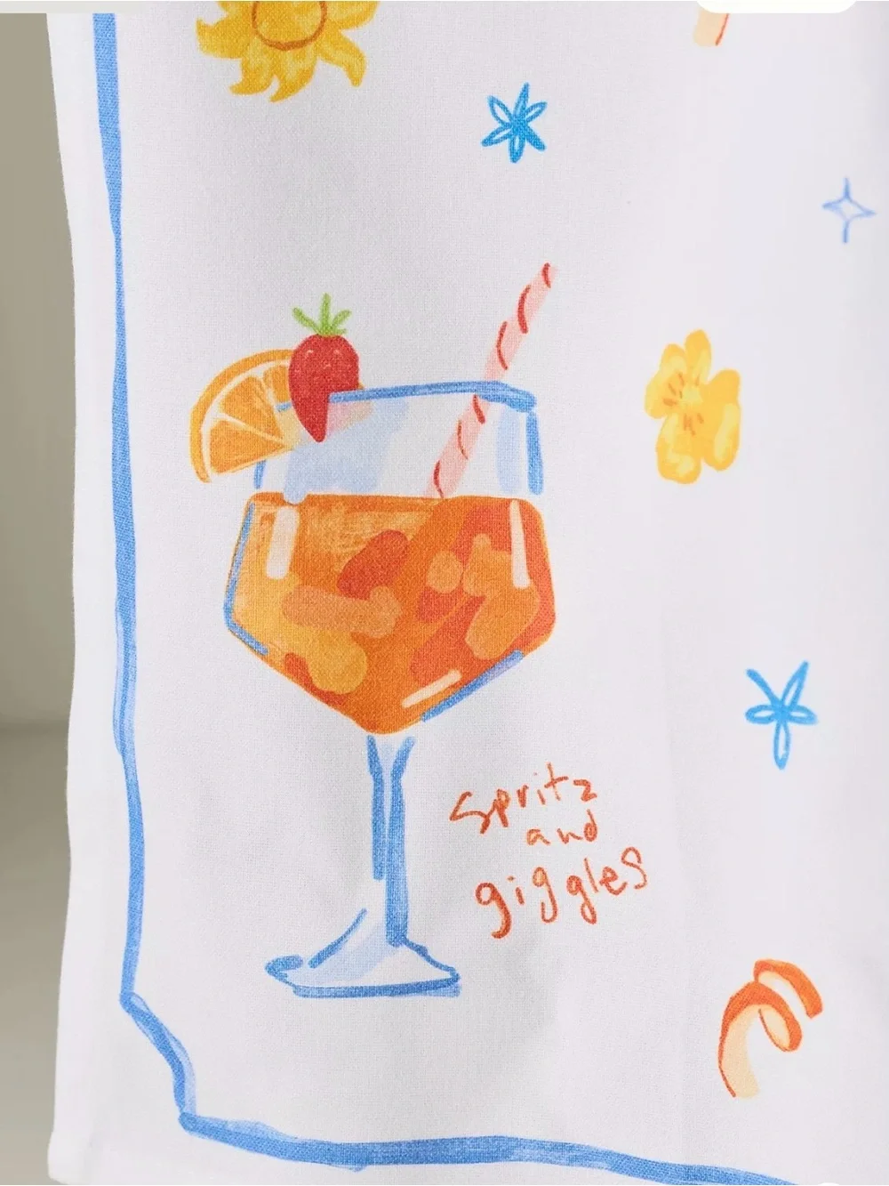 NWT Anthropologie “Spritz And Giggles” Bar Dish Towel 12x24